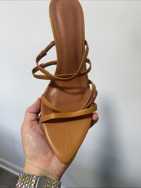 ASOS Tan Strappy Pointed Toe Heels